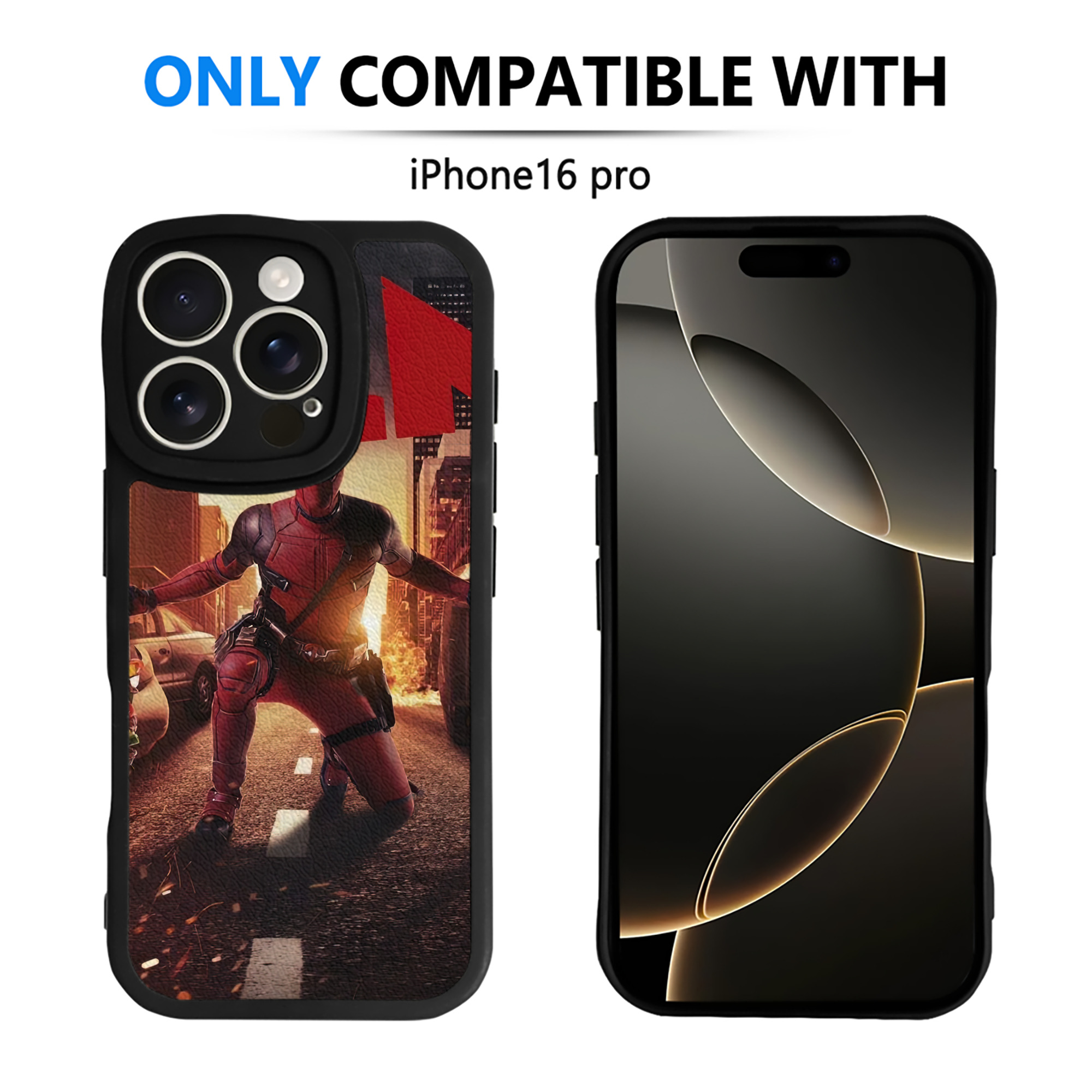 （画像用） Deadpool デッドプール 【iPhone 16シリーズ対応】シリコンスマホケース（レザー調） 材質：シリコン